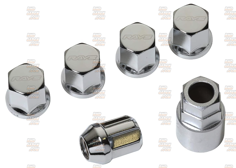 Rays 19HEX Nut & Lock Set 20 Nuts & 4 Locks- L33 M14 X P1.5 Black